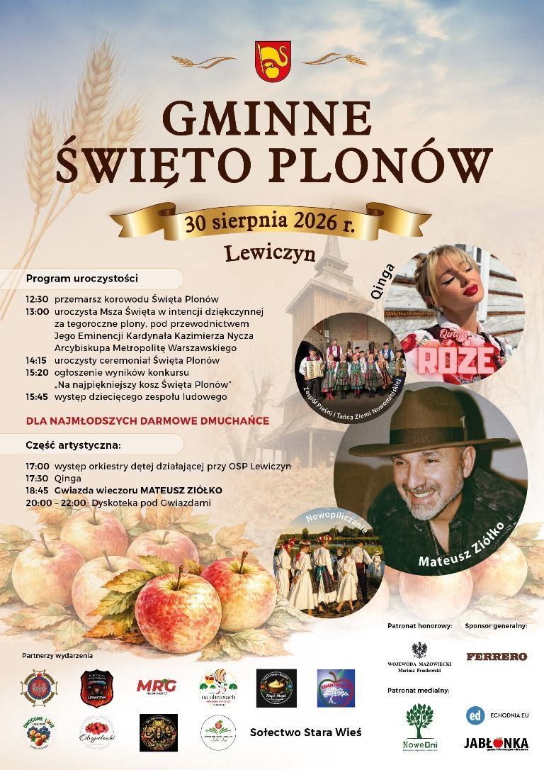 GMINNE ŚWIĘTO PLONÓW - niedziela 30 sierpnia br.
